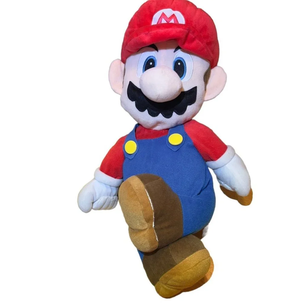 Nintendo Super Mario The Real Thing 22” Plush Pillow‎ Stuffed Toy Back Pocket